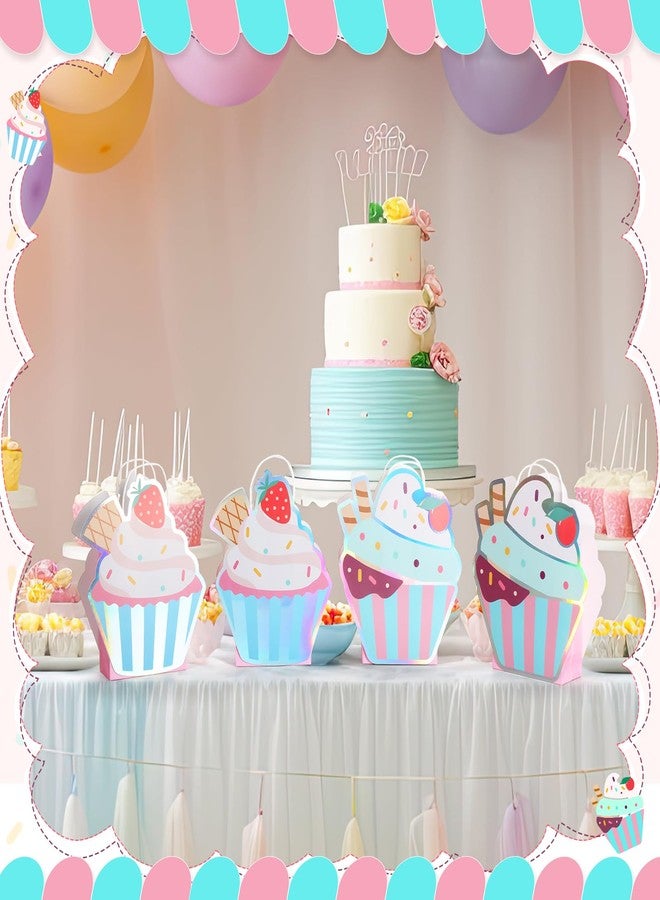 Tosstuki 24 Pack Ice Cream Cupcake Party Favors Small Cupcake Gift Bags Birthday Gift Goodie Bags for Ice Cream Party Decorations Sweet Dessert Supplies Baby Shower - Image 3